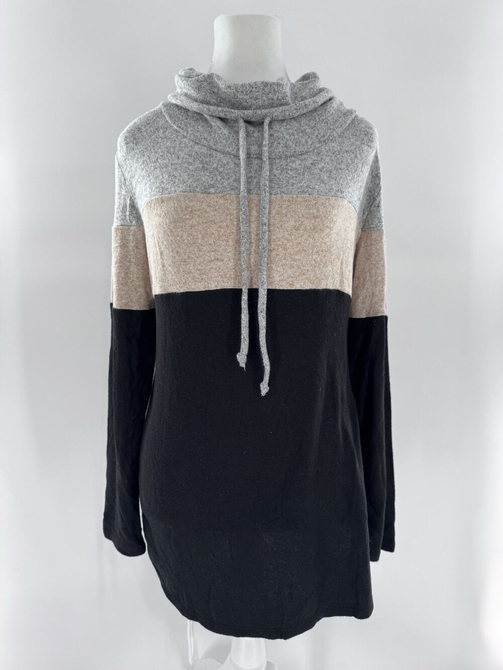 Market & Spruce Sweatshirt Sz M Cowlneck Brushed Knit Colorblock Tunic Cameron